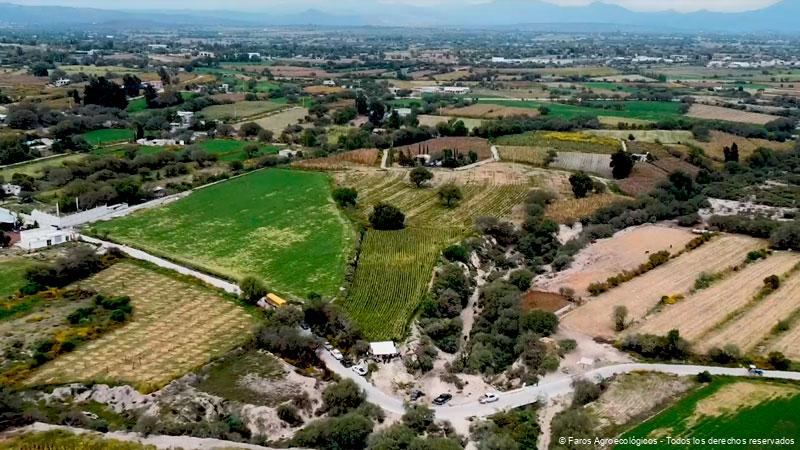 Toma en drone de Faro agroecologico Hidalgo escuela de campo Alfajayucan