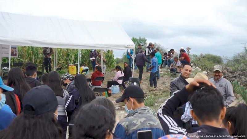 Productores agricolas en Faro agroecologico Hidalgo escuela de campo Alfajayucan