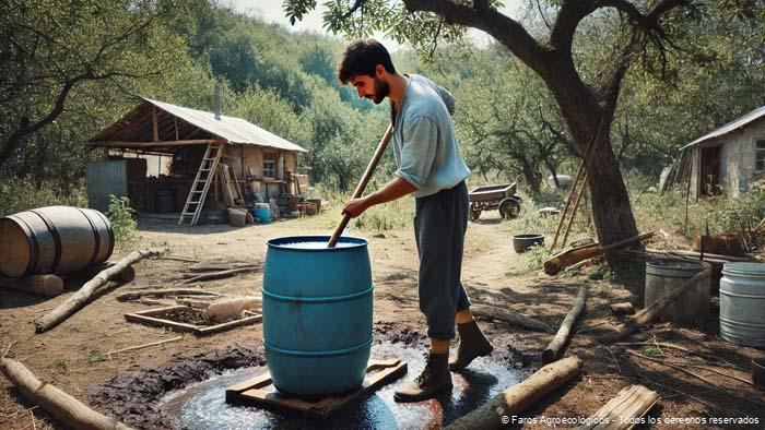 Preparando agua de vidrio